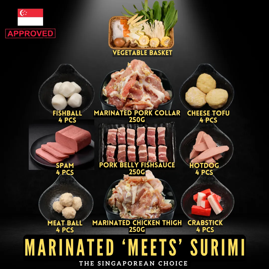 Marinated 'Meets' Surimi mookata set
